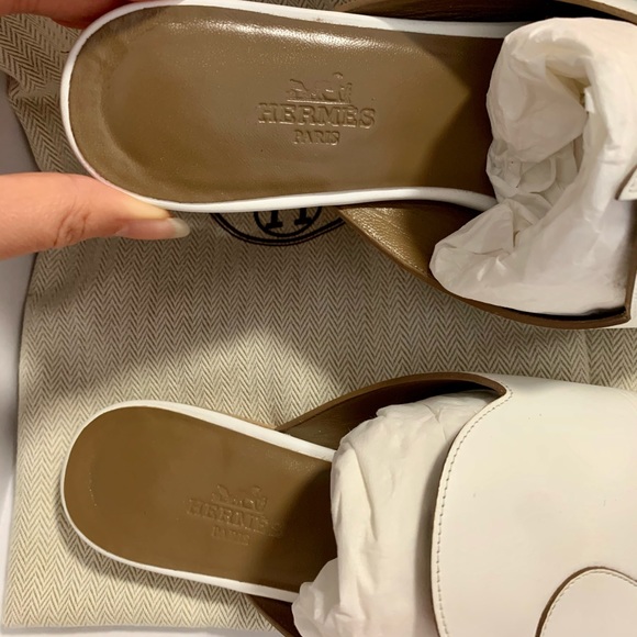 Hermes Tangeria Mules White Sz 36 - Picture 4 of 5